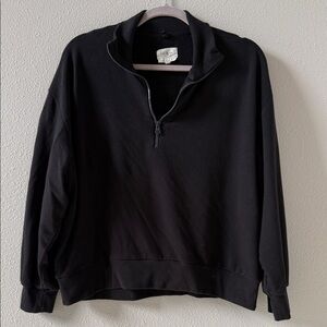 Lou & Grey Black quarter Zip-Up Sweatshirt